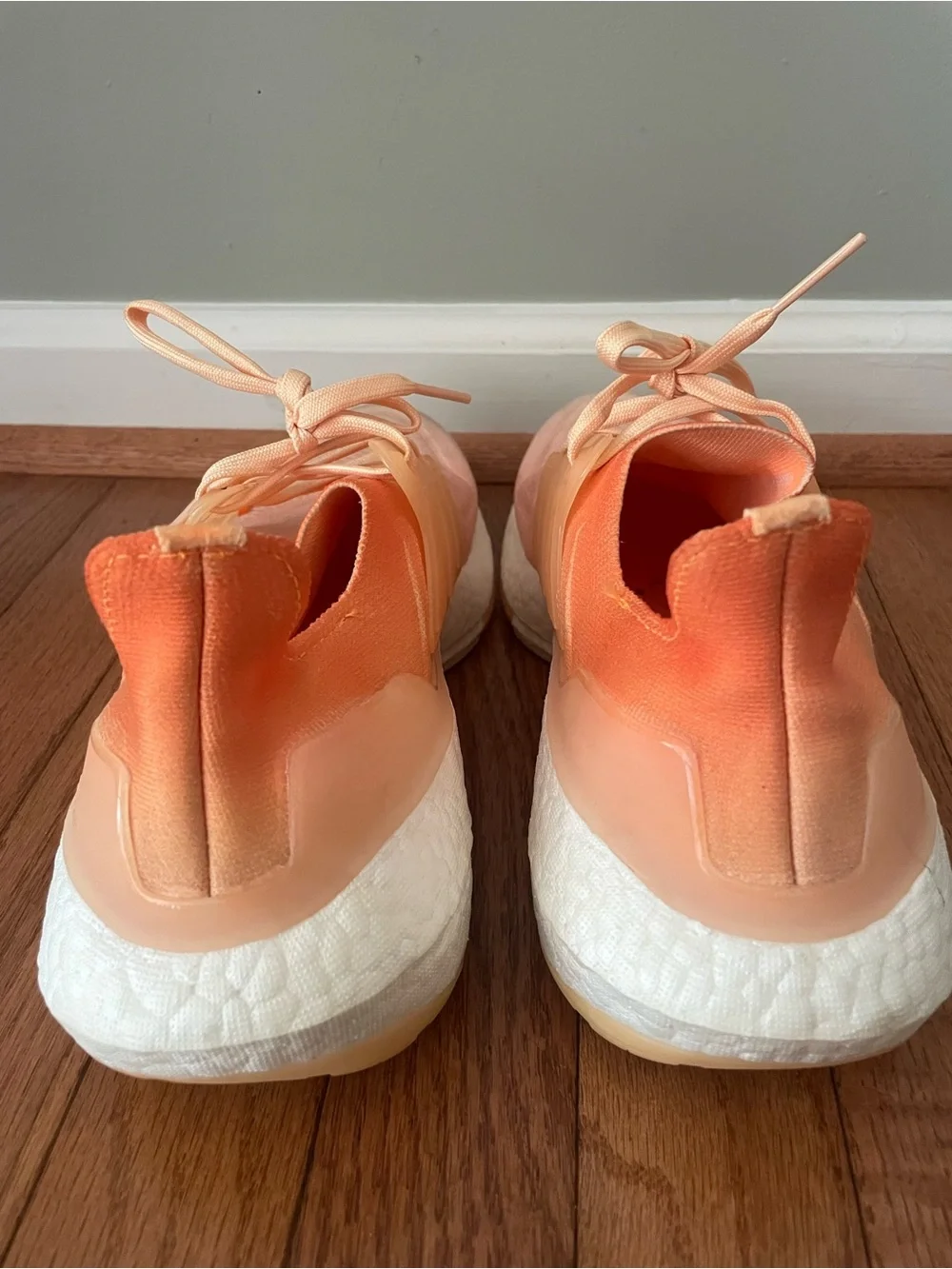adidas Ultra Boost 22 Peach/Coral Knit Running Sneakers